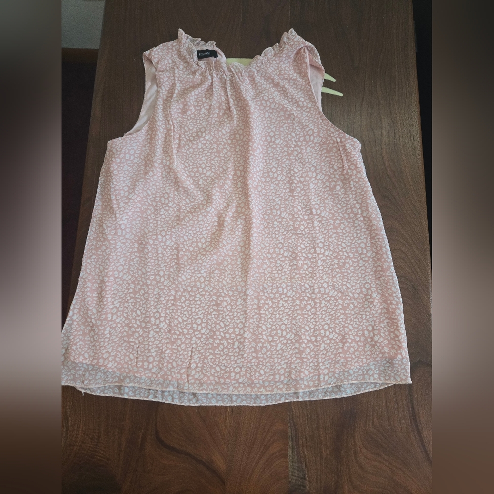 Pink Leopard Print Sleeveless Blouse